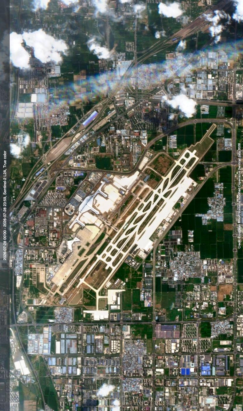 太原市武宿机场最近高清卫星图（7.29）