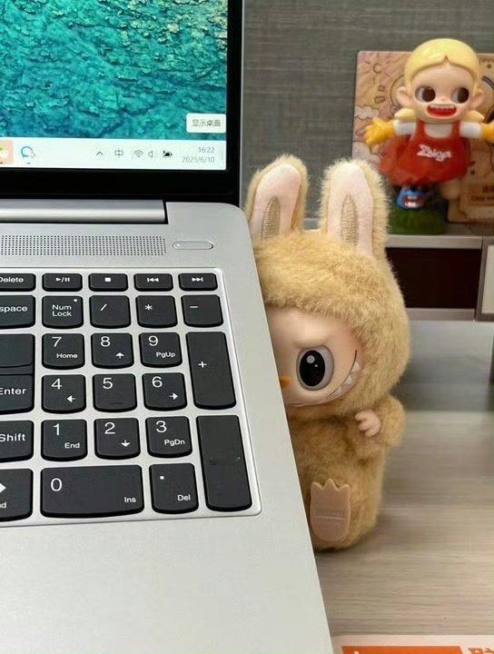 娱乐[超话]上班摸鱼搭子labubu让我看看是谁上班还没有labubu陪！不仅是