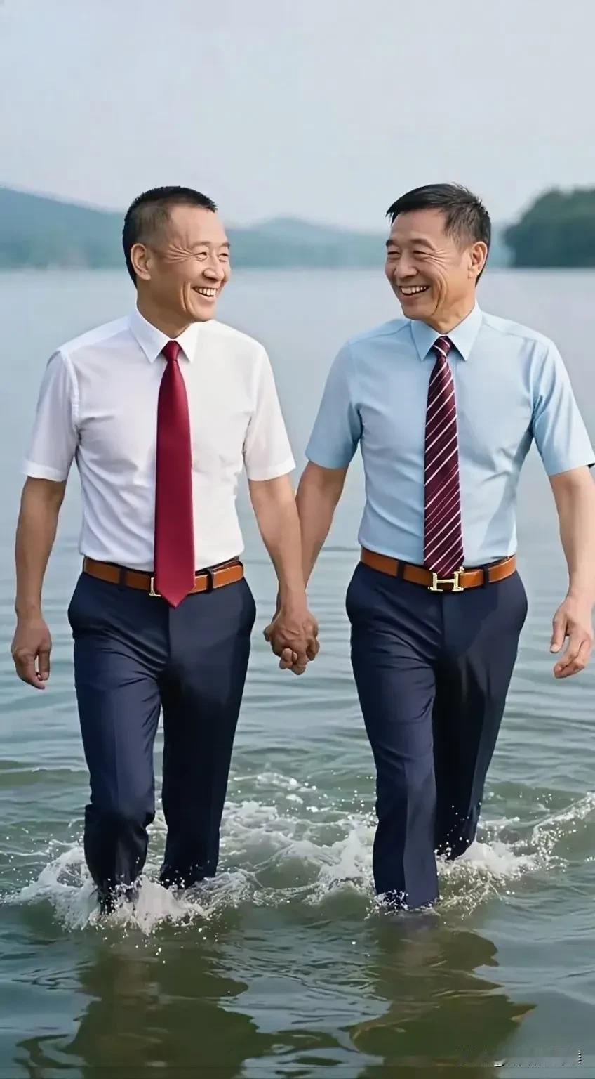 手牵手，心连心，一起走过人生路。👫💙🌊