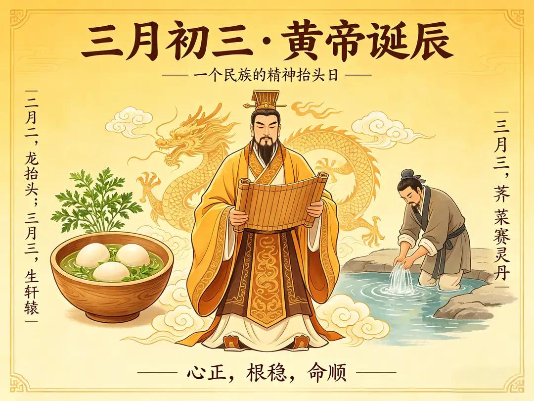 “又是佳节三月三，苍冥赐我帝轩辕。”
今日农历三月初三，轩辕黄帝诞辰。
华夏民族