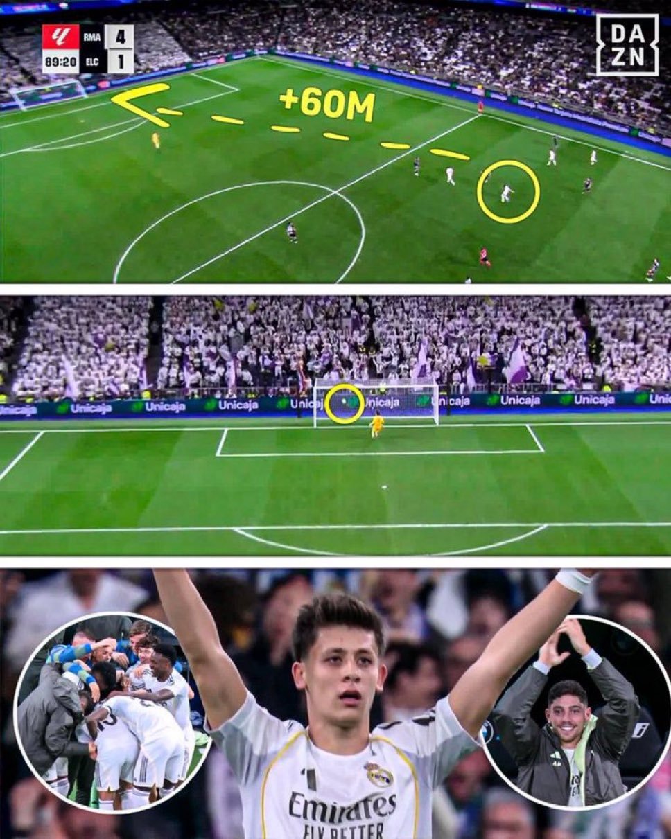 MisterChip：居莱尔超远吊射破门距离为68米，追平西甲历史最远进球纪录。