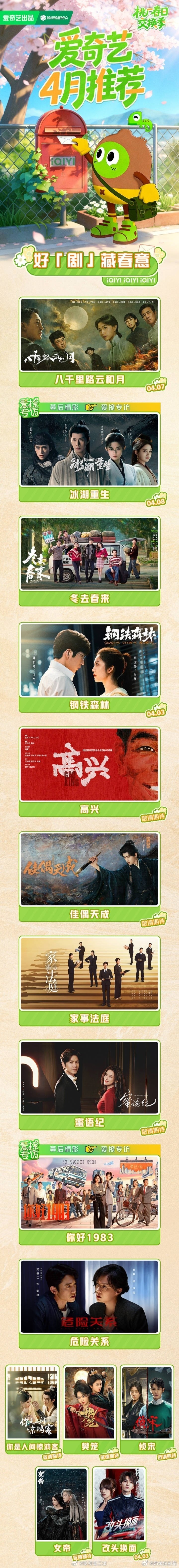 朱正廷卢洋洋的《你是人间惊鸿客》光看剧名就很有诗意，桃4月古装剧里这部最让我好奇