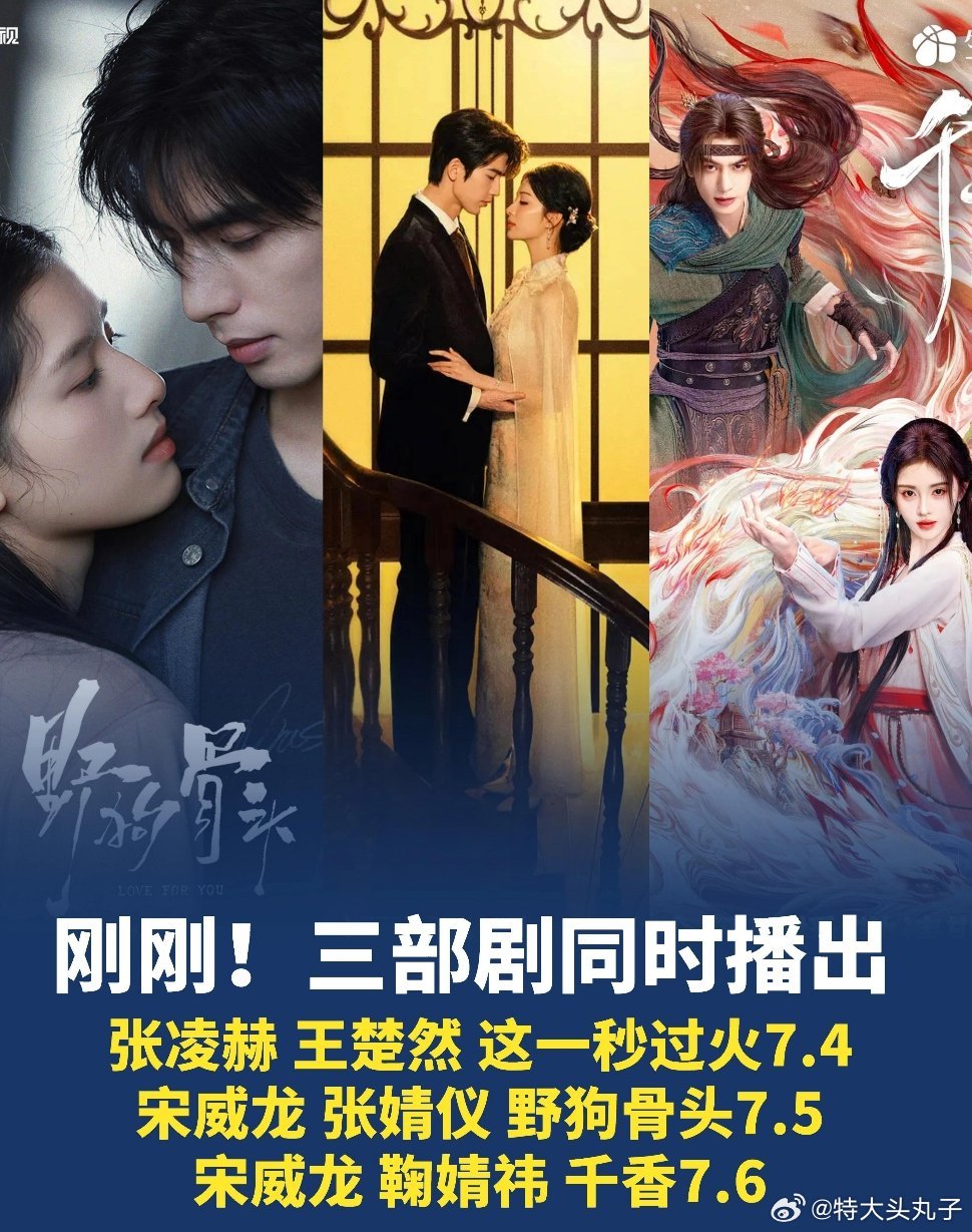 三平台对打剧🥝🐧张凌赫 王楚然《这一秒过火》7.4🥭 宋威龙 张婧仪 《野