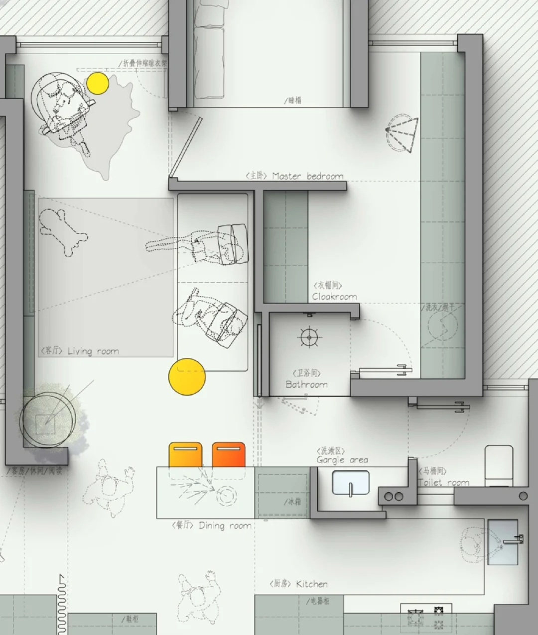 户型改造｜43期-57 ㎡三居室-够住吗？