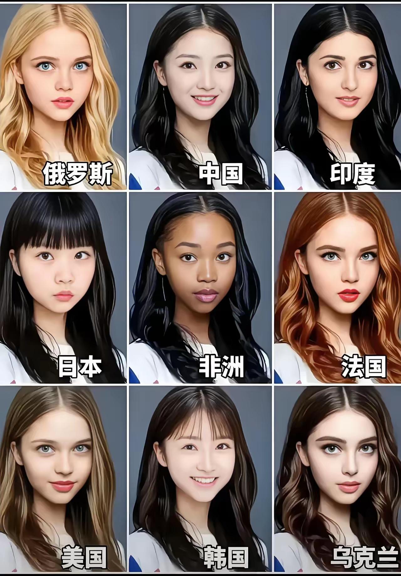 这张图将世界各代表性国家和地区的女性外貌大体勾勒出来了。但也存在一些瑕疵，比如印