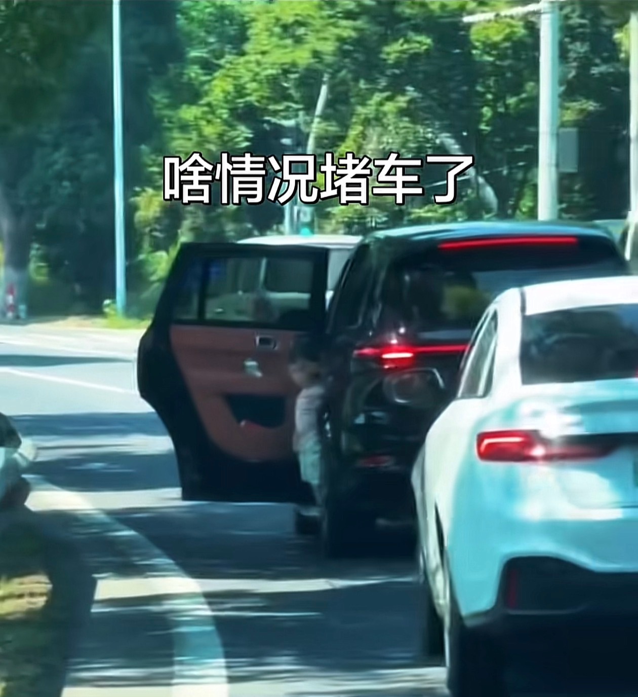 给车停路边让小孩儿下来解手，这也太不文明了。 