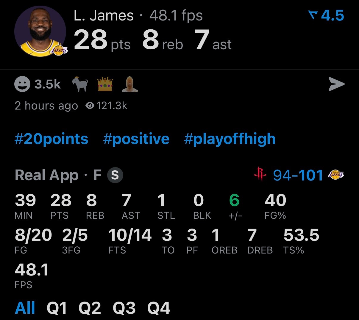 不服不行，詹姆斯是真厉害，41岁了还是定海神针。 