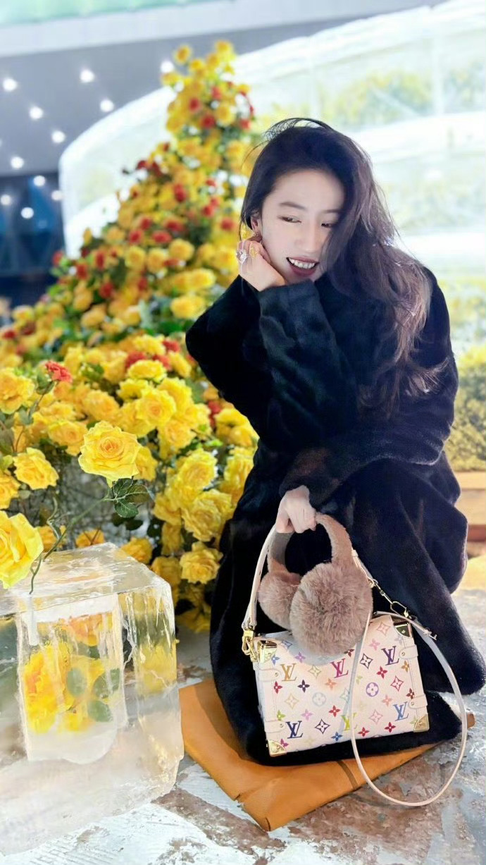 刘亦菲去看冰封黄玫瑰了 刘亦菲去看冰封黄玫瑰了 