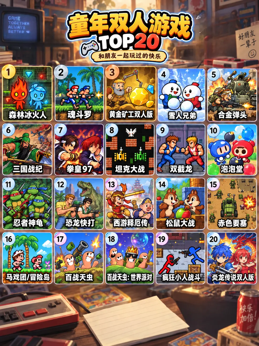 童年双人游戏top20。你玩过几款？