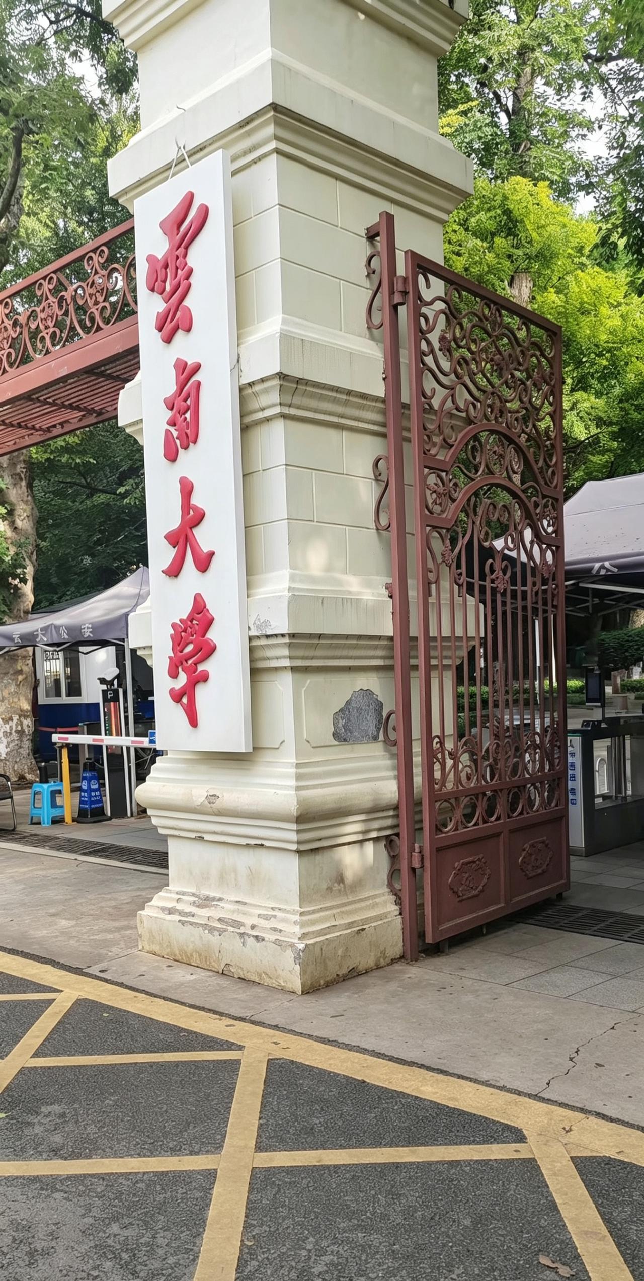 云大印记
 
朱红校名立在门柱
铁门镂刻旧时光
枝叶层层叠叠
藏住百年书香
 