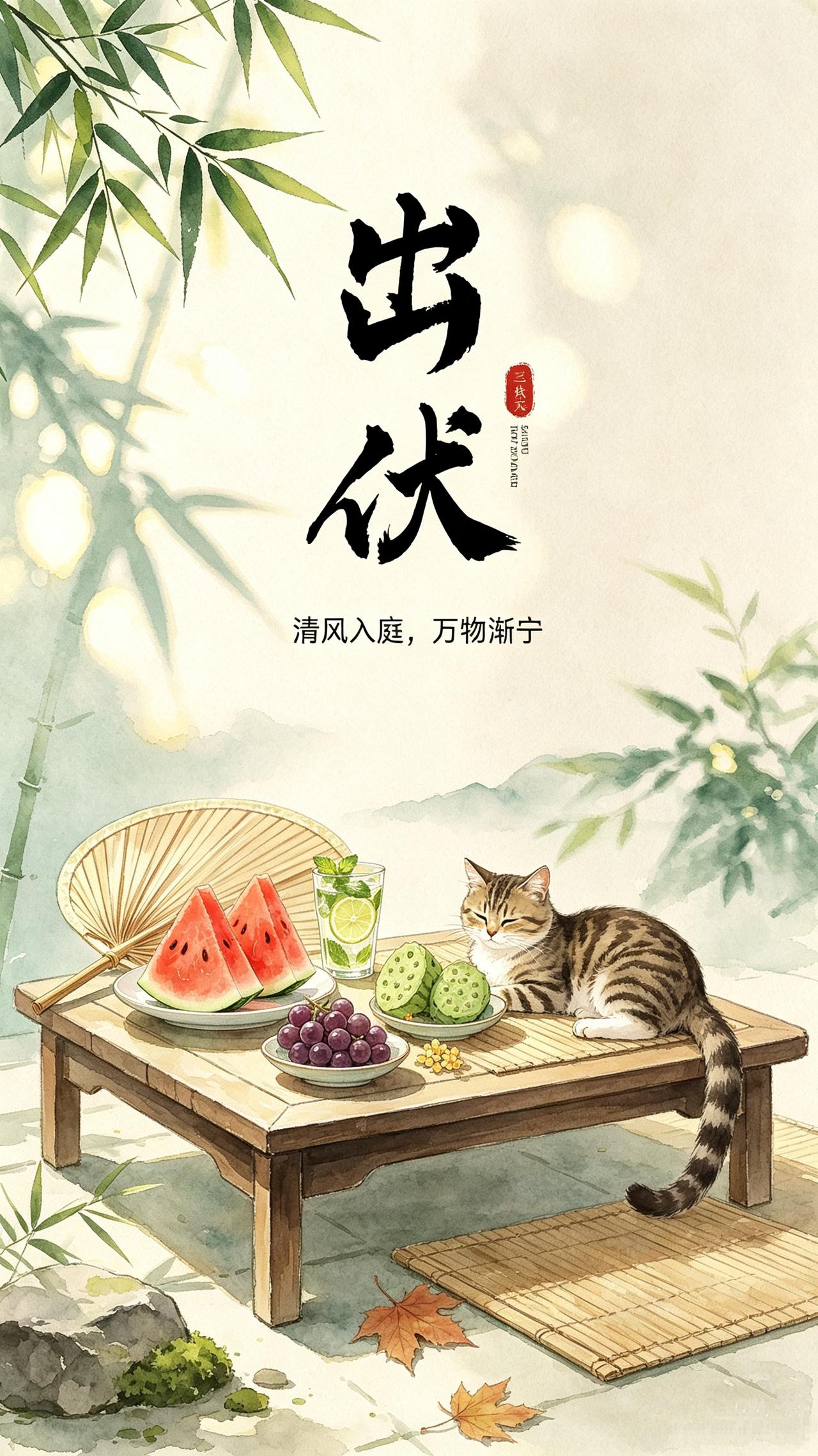 出伏：夏尽风柔，浅秋安来
 
三伏落幕，时序出伏。
 
漫长的暑热缓缓收势，蝉声