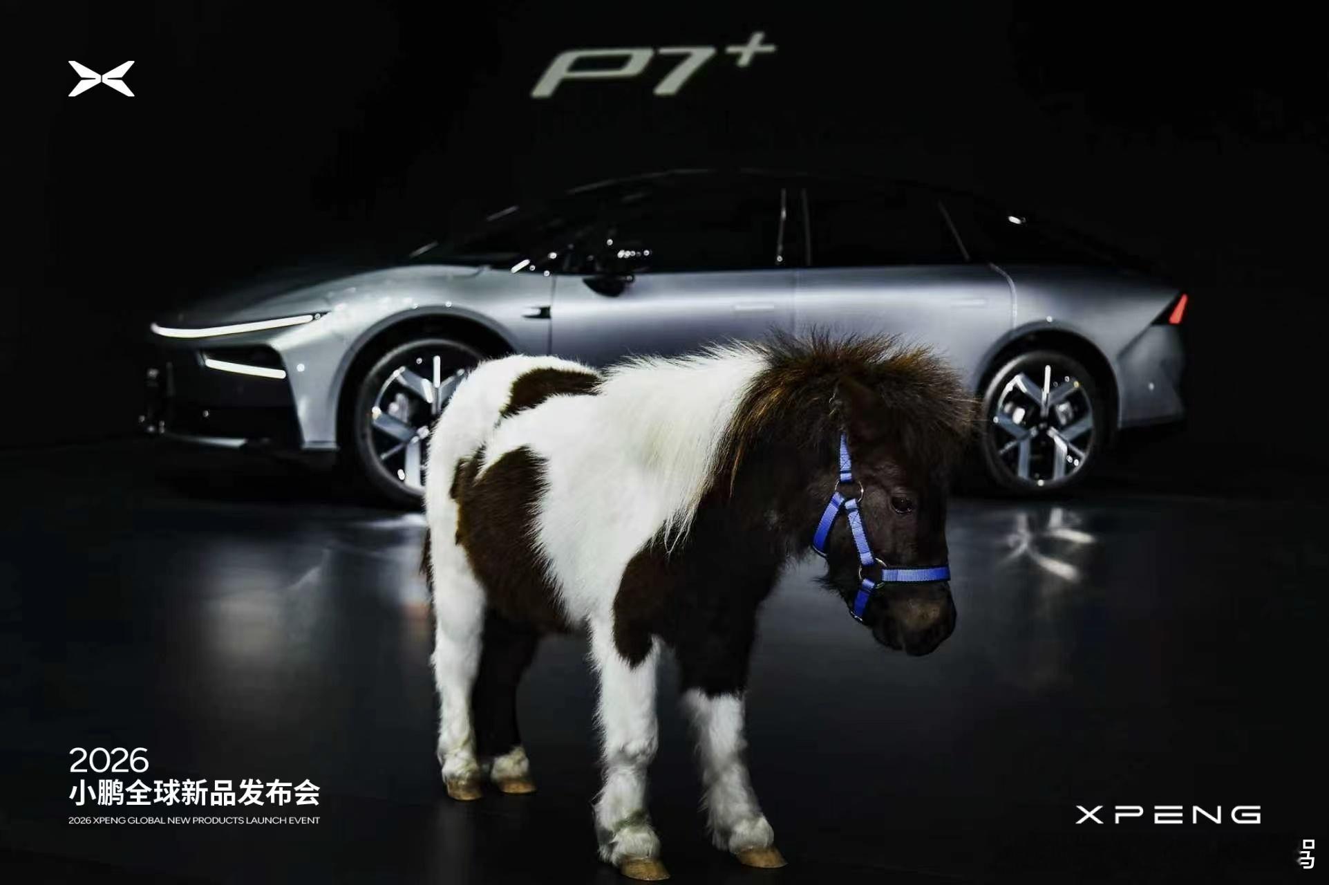 我差点以为我看错了 尽然是一匹真的马 马年第一场发布会 很有想法 新款小鹏P7+
