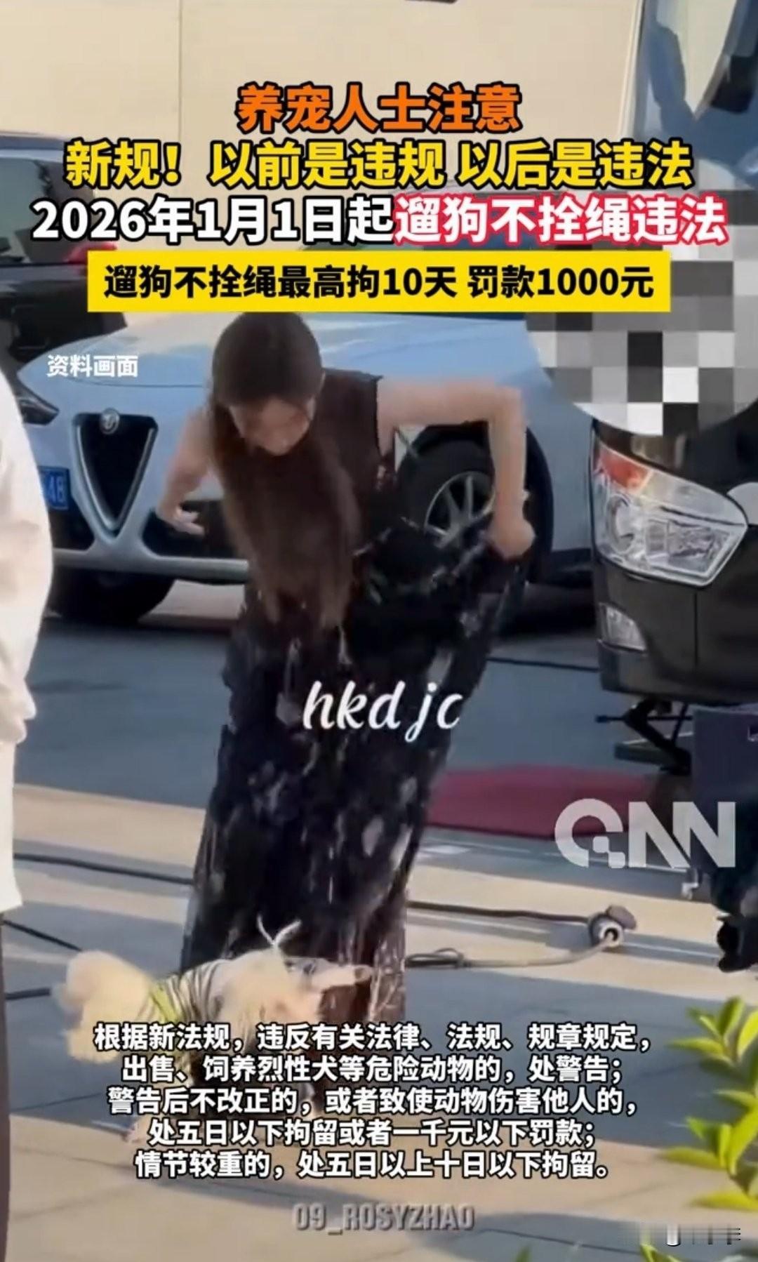 明年起遛狗不拴绳最高拘10天罚1千 
新修订的《治安管理处罚法》第八十九条规定：