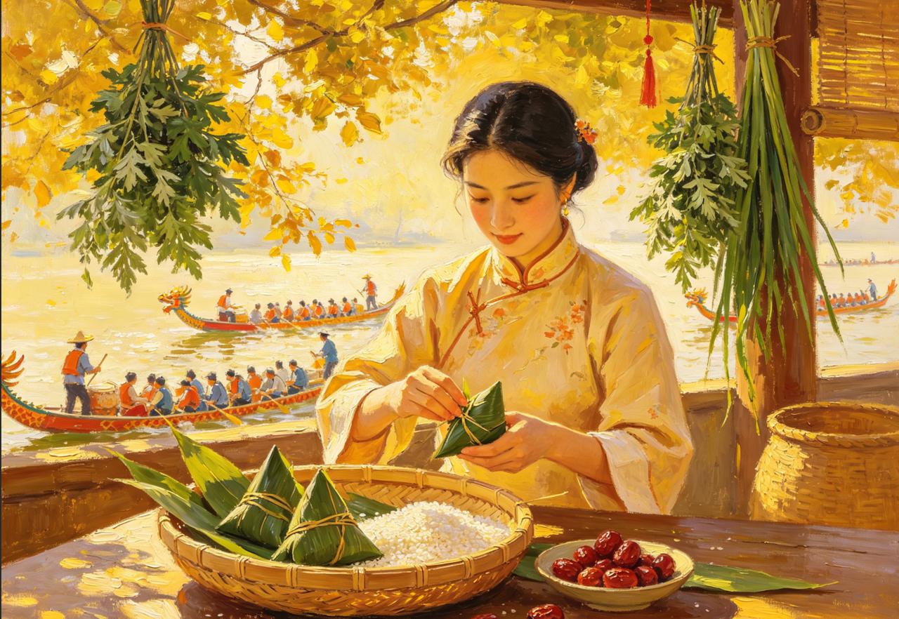 昨天端午节，我收到了七条祝福。

打开一看——六条"端午安康"，一条"端午快乐"