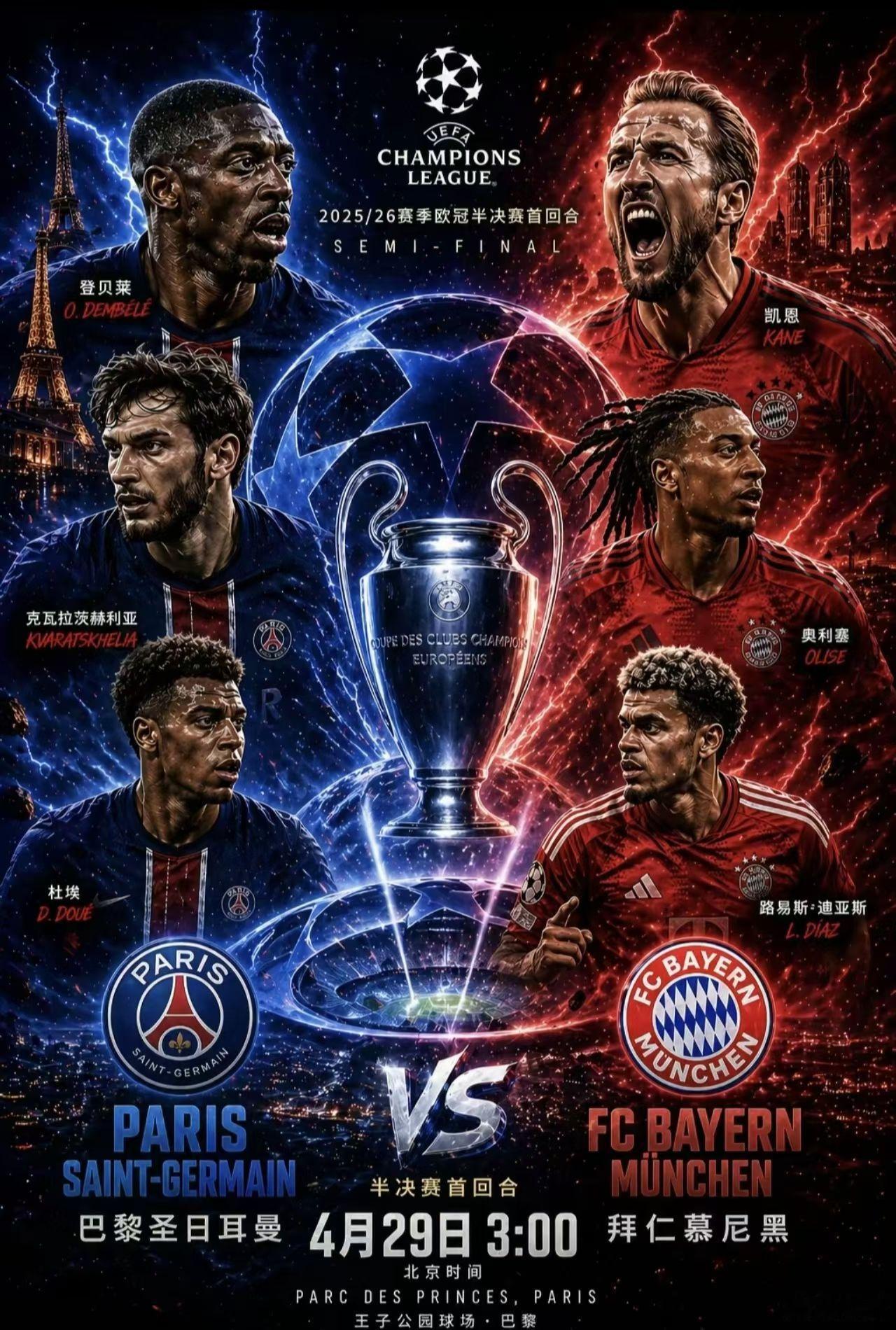 巴黎圣日耳曼5比4拜仁有点后悔昨晚没有熬夜看这场球……看了一下回放感觉这应该是近