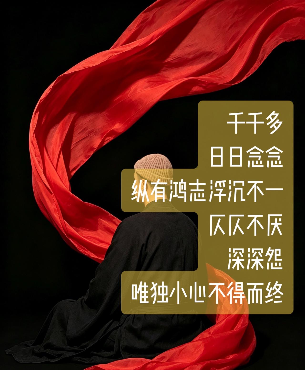 千千多情，日日念念，纵有鸿志浮沉不一。仄仄不厌，深深怨怨，唯独小心不得而终！ 情