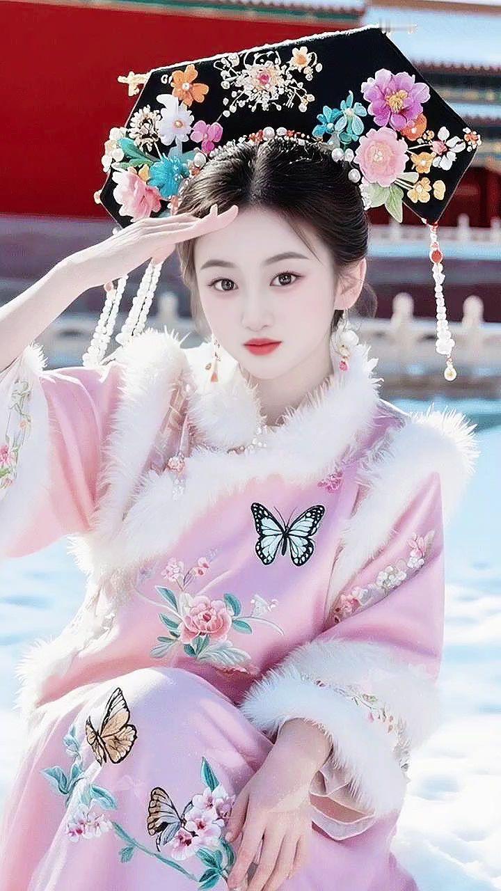 清宫格格 古代妆造 穿越古风的格格 雪中宫装 古风妆容
