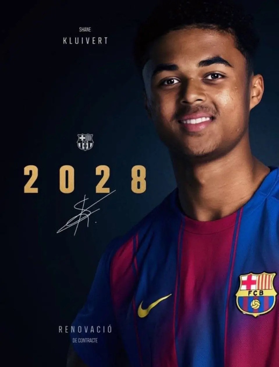 巴塞罗那足球俱乐部官方今日宣布，已与名宿克鲁伊维特之子、荷兰前锋肖恩·克鲁伊维特