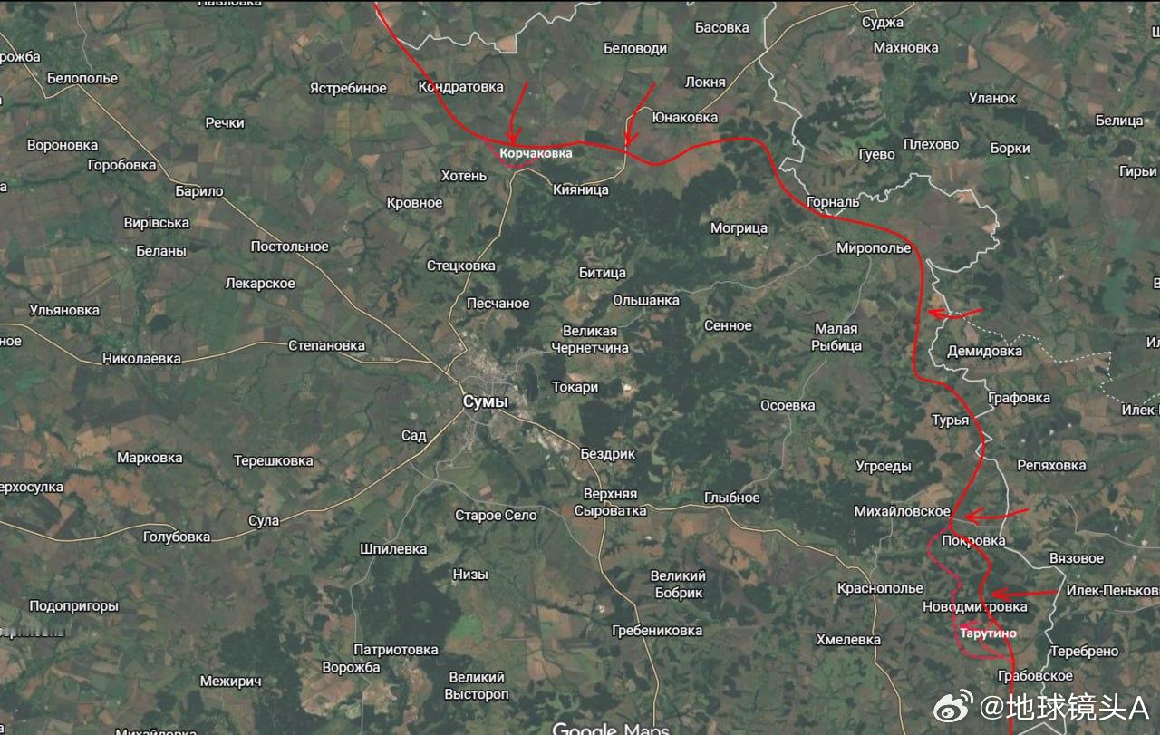 今天。俄军攻占了苏梅州科尔恰基夫卡村，继续逼近苏梅市。“北方” 集群突击部队击溃