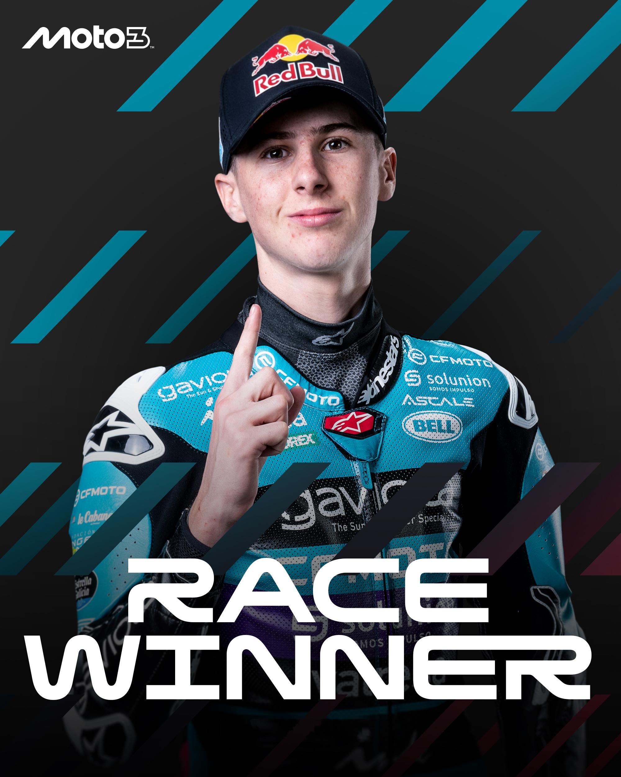 吉列斯取得Moto3意大利站冠军！职业生涯第5场取得胜利！！！Dennis Fo