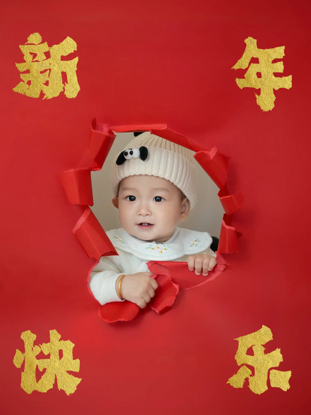 低成本宝宝新年照🧨一张卡纸拍出新年大片！