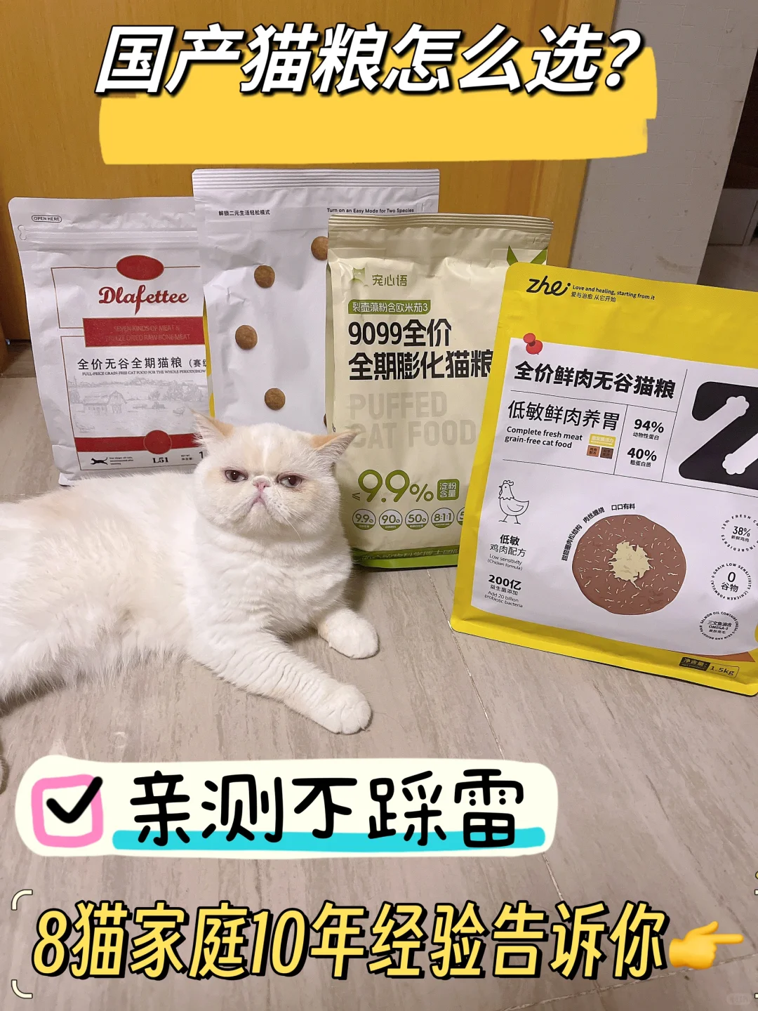 国产猫粮到底怎么选，8猫家庭10年经验帮你选