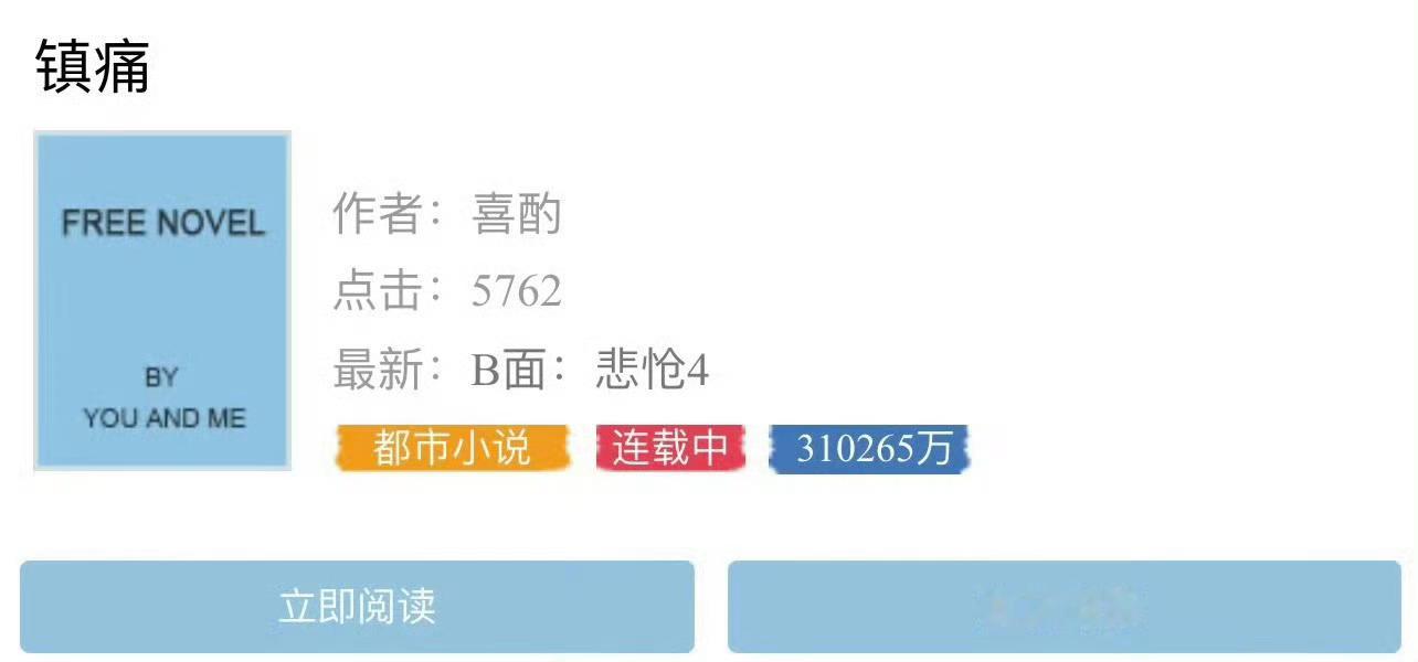 小说推荐：《镇痛》 作者:喜酌简评：清冷腹黑钢琴家vs疯批冷血富二代，强取豪夺，