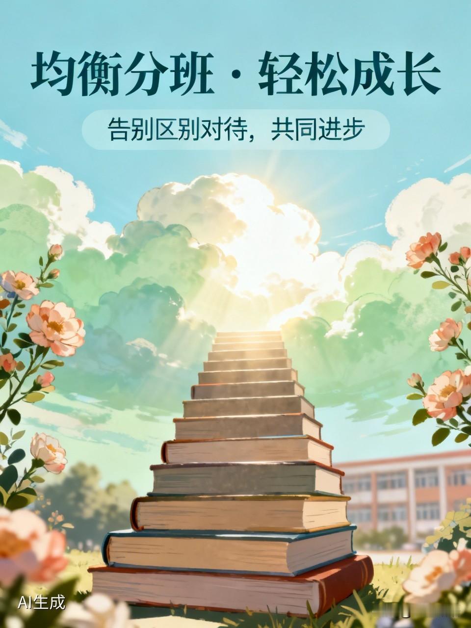 均衡分班告别区别对待，没有尖子班普通班之分。减轻学生升学分班压力，避免过早划分等