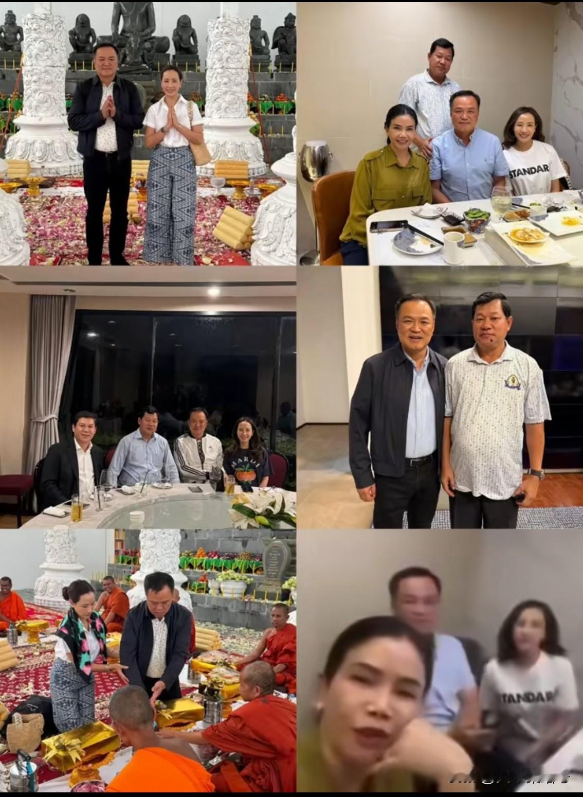 东南亚政坛又热闹了！柬埔寨的洪森在社交平台晒出泰国总理阿努廷夫妇和柬埔寨官员的聚