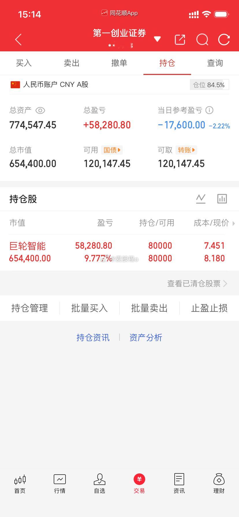 爱股程全职炒股日记40w本金挑战一年翻5倍，第（ 164  ）天！总资产：77w