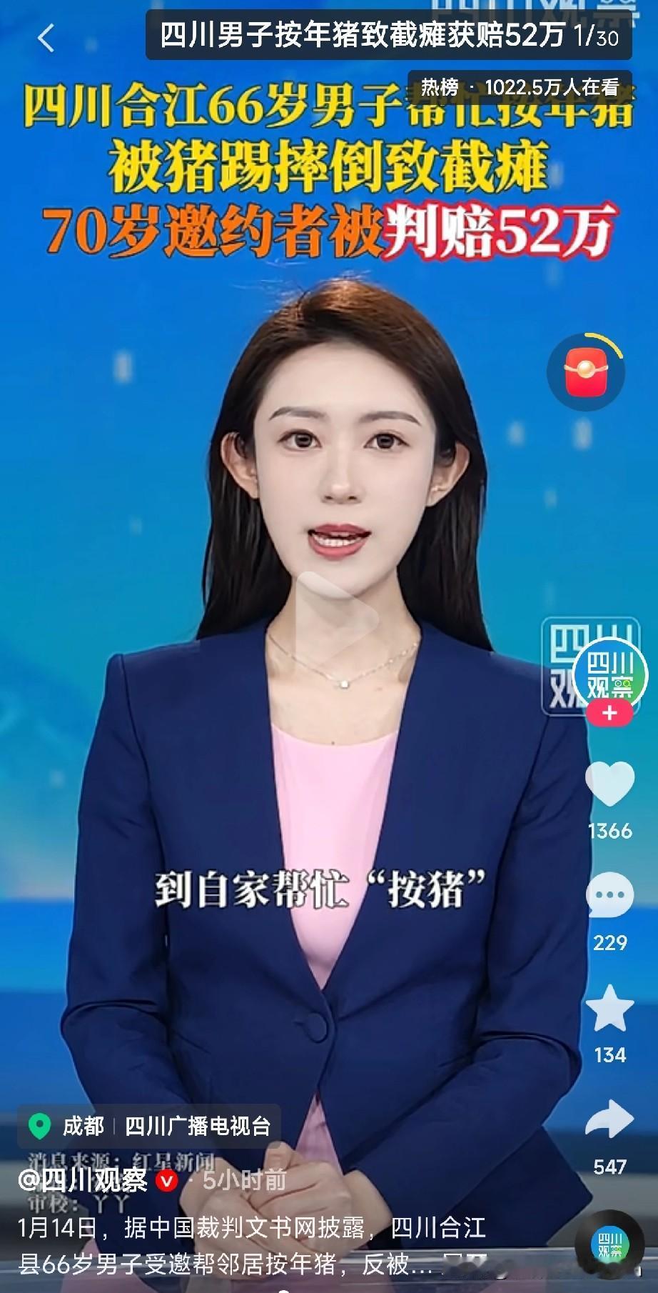 最近按年猪火遍全网，
重庆合川女孩呆呆家的杀猪宴都上热搜了，但危险真不是闹着玩的