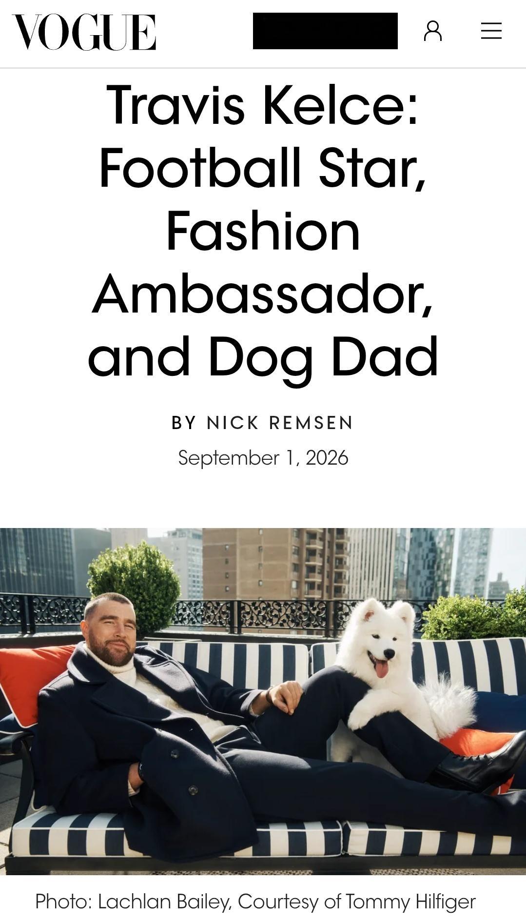 此耶狗生第一张正脸照就是在VOGUE采访的头条大版面上 ​​​