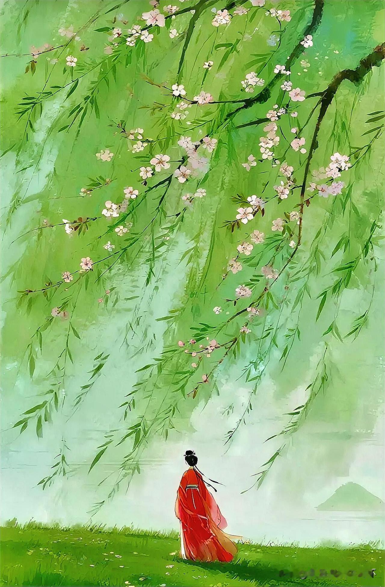 下联：春心一缕柳塘风
上联：有请雅士[玫瑰][玫瑰][玫瑰]