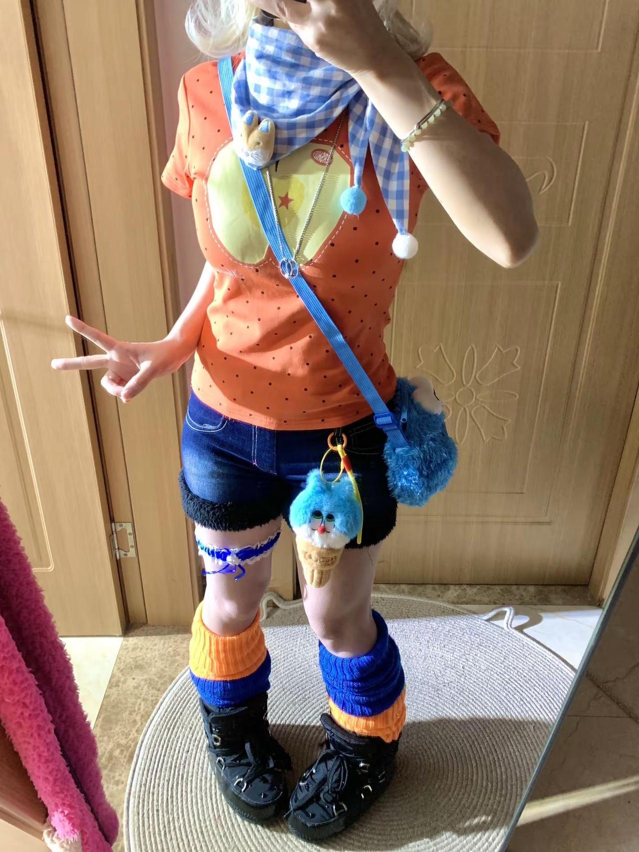 ꒰ঌ蓝橙系໒꒱ 轻亚 ootd