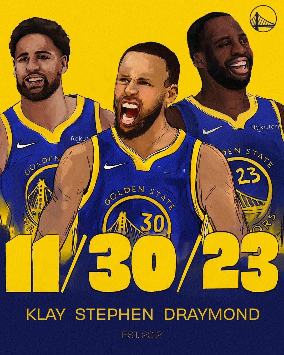 谈到勇士三人组库里说：“我们三个百分之百会终身效力于勇士。我觉得这一直激励着我们