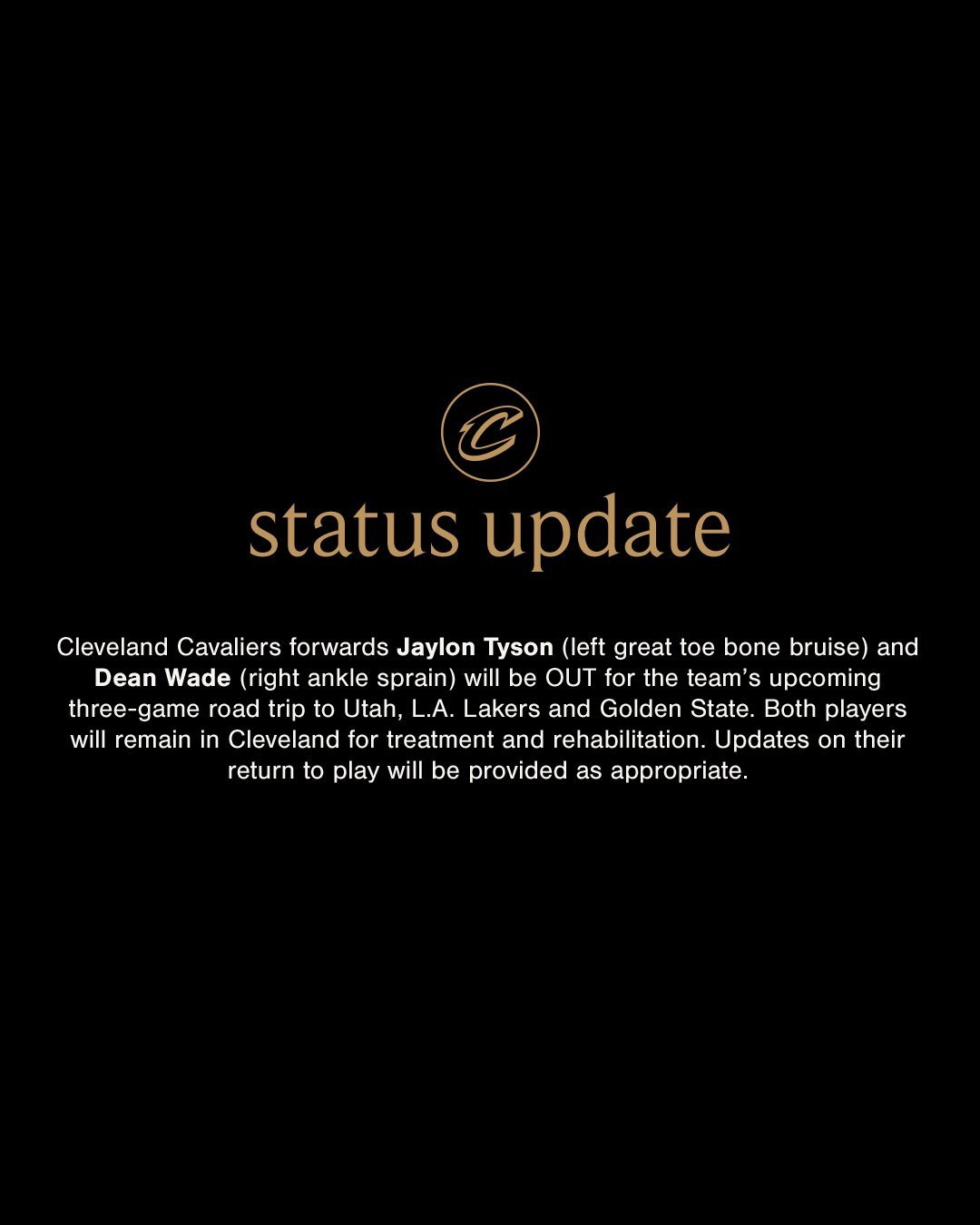 骑士明天和后天也将迎来客场背靠背比赛，先打爵士再打湖人。今天早些时候发布的伤病报