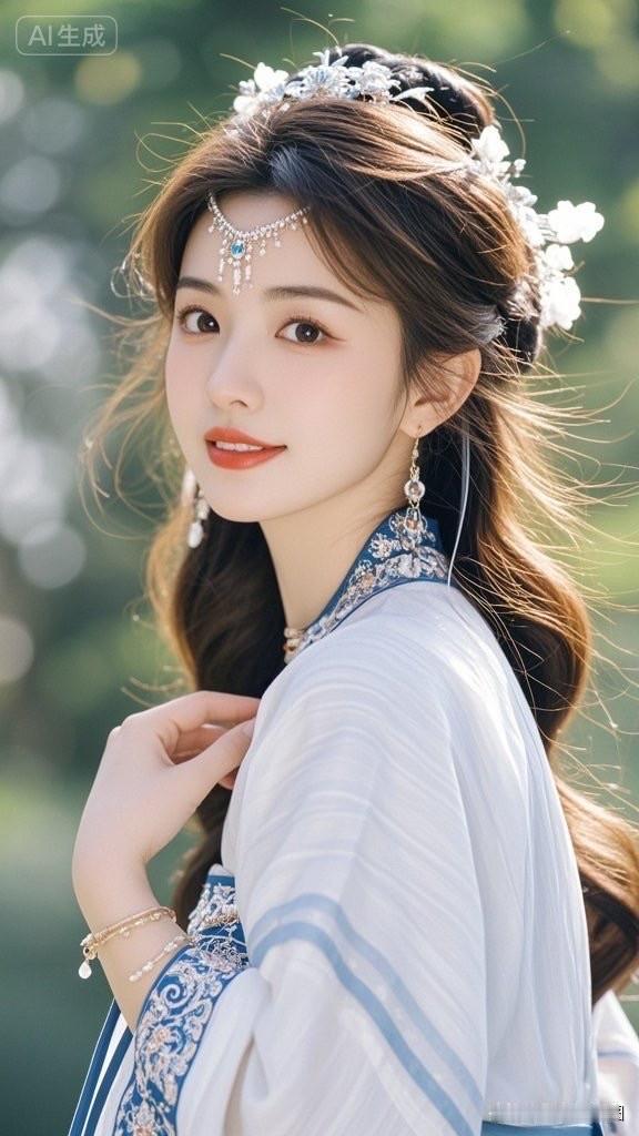 仙气飘飘的汉服少女，笑靥如花，美不胜收！