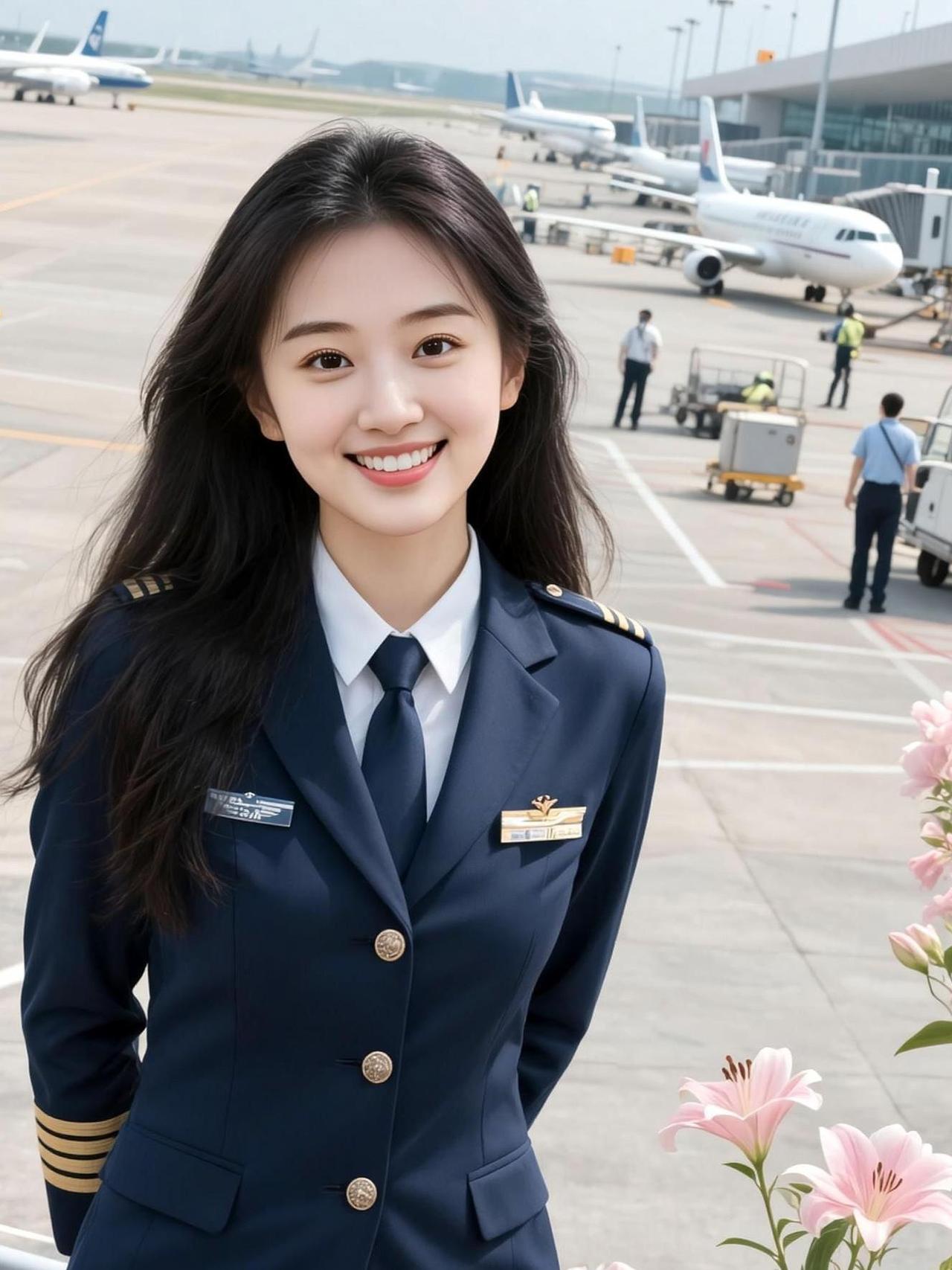 机场制服照 抖音ai创作 高颜值