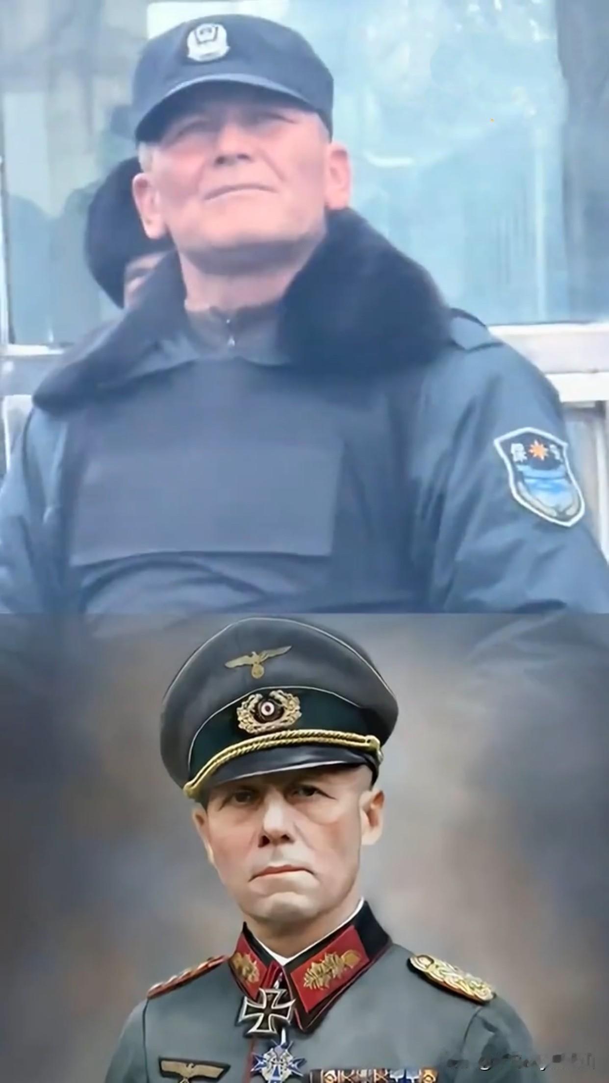 这个离谱了，新疆保安大哥酷似德国最顶尖元帅隆美尔！