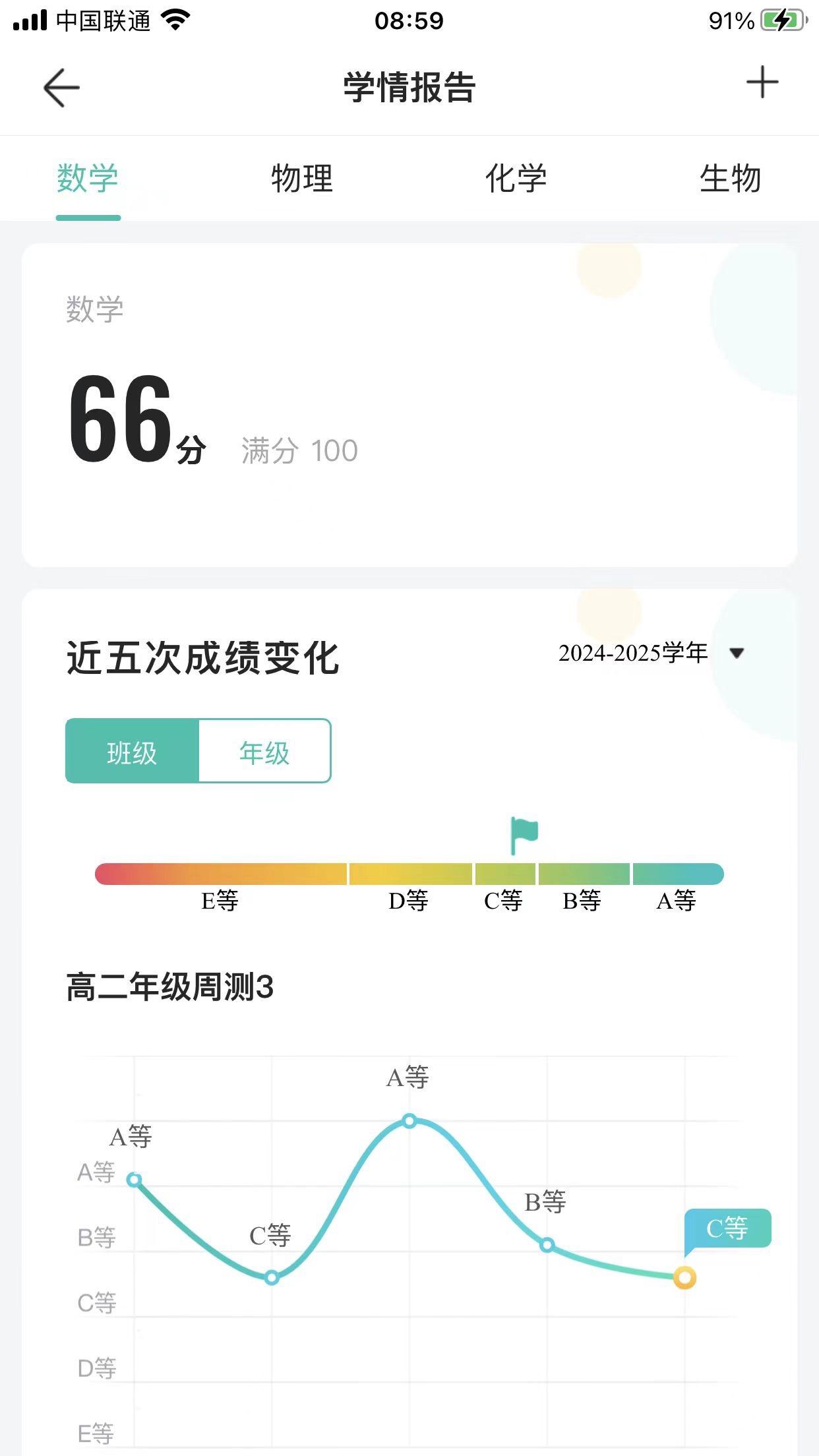 物理化学最近学的很好，化学2次88分了！生物也还行，假期没学！英语进步很大，课堂