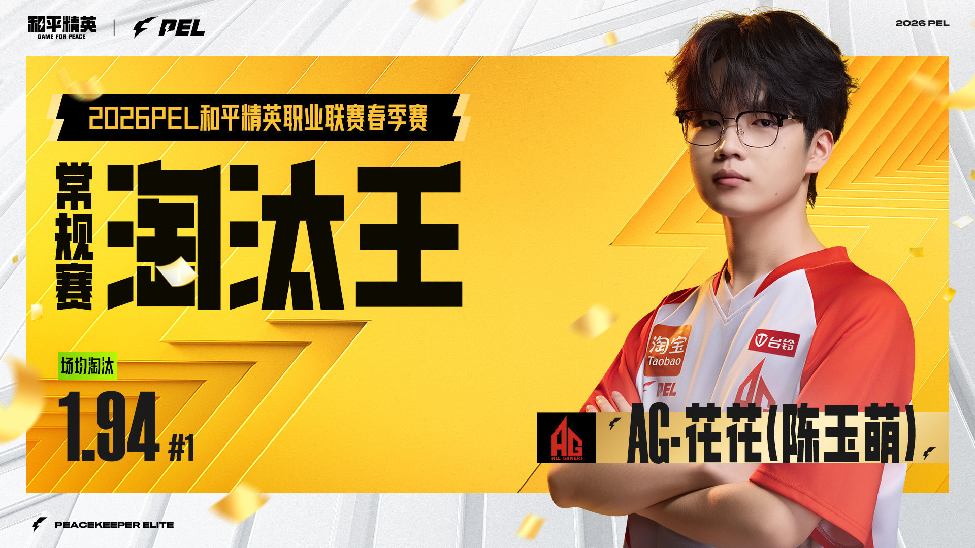 【2026 PEL春季赛常规赛荣誉体系颁奖】常规赛淘汰王（陈玉萌）花花创造PEL