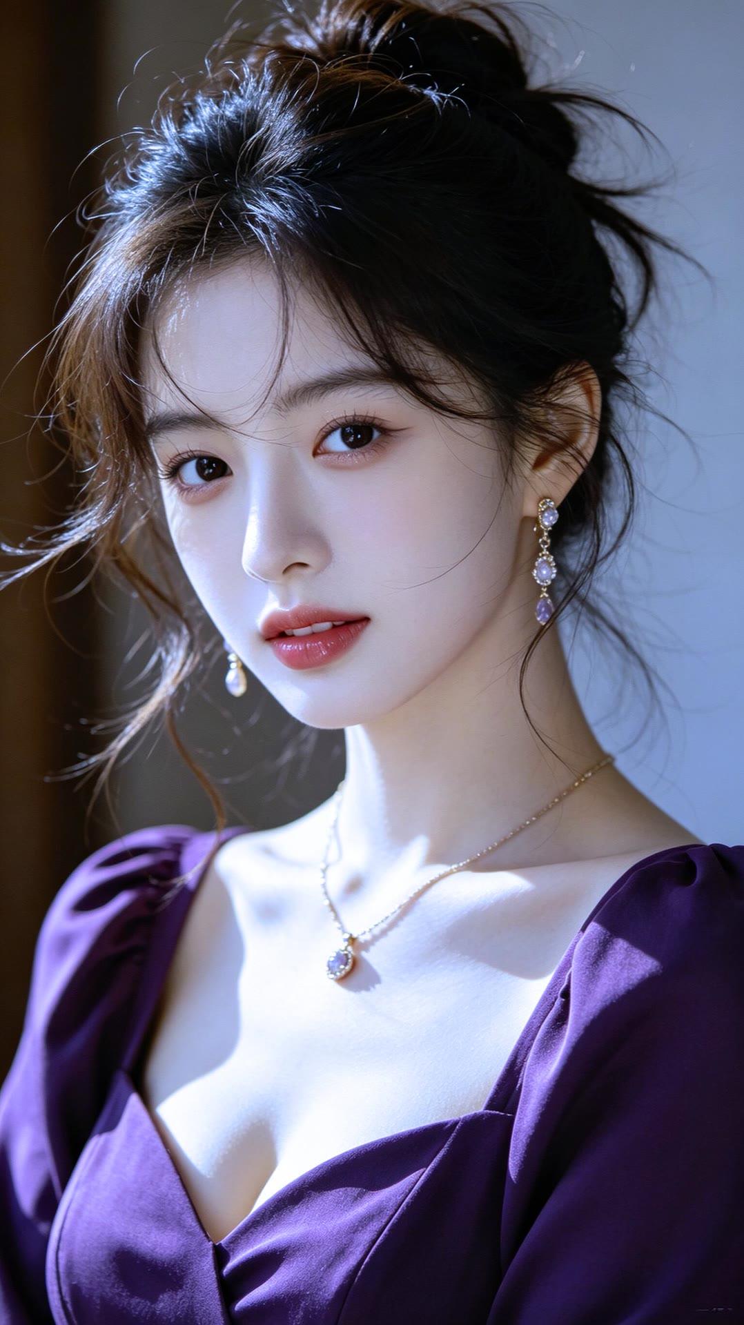 优雅紫裙，甜美少女，温柔似水，惊艳时光