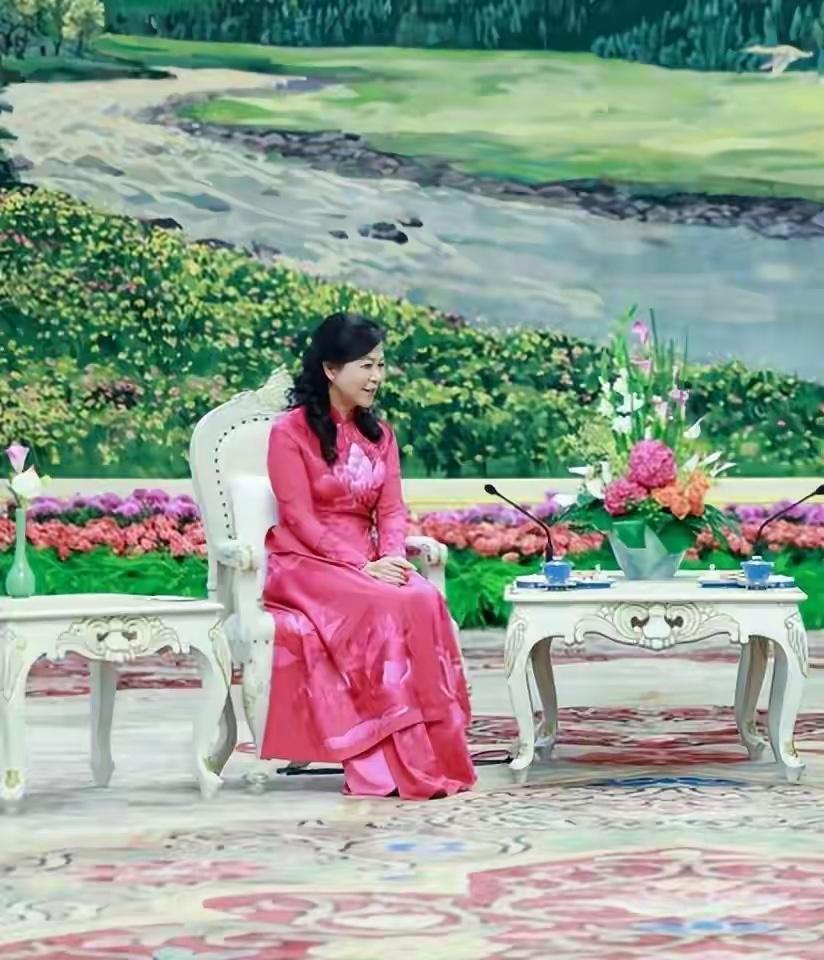 苏林夫人吴芳璃特别喜欢穿奥黛

奥黛是越南的国服，它通常使用丝绸等软性布料，上衣