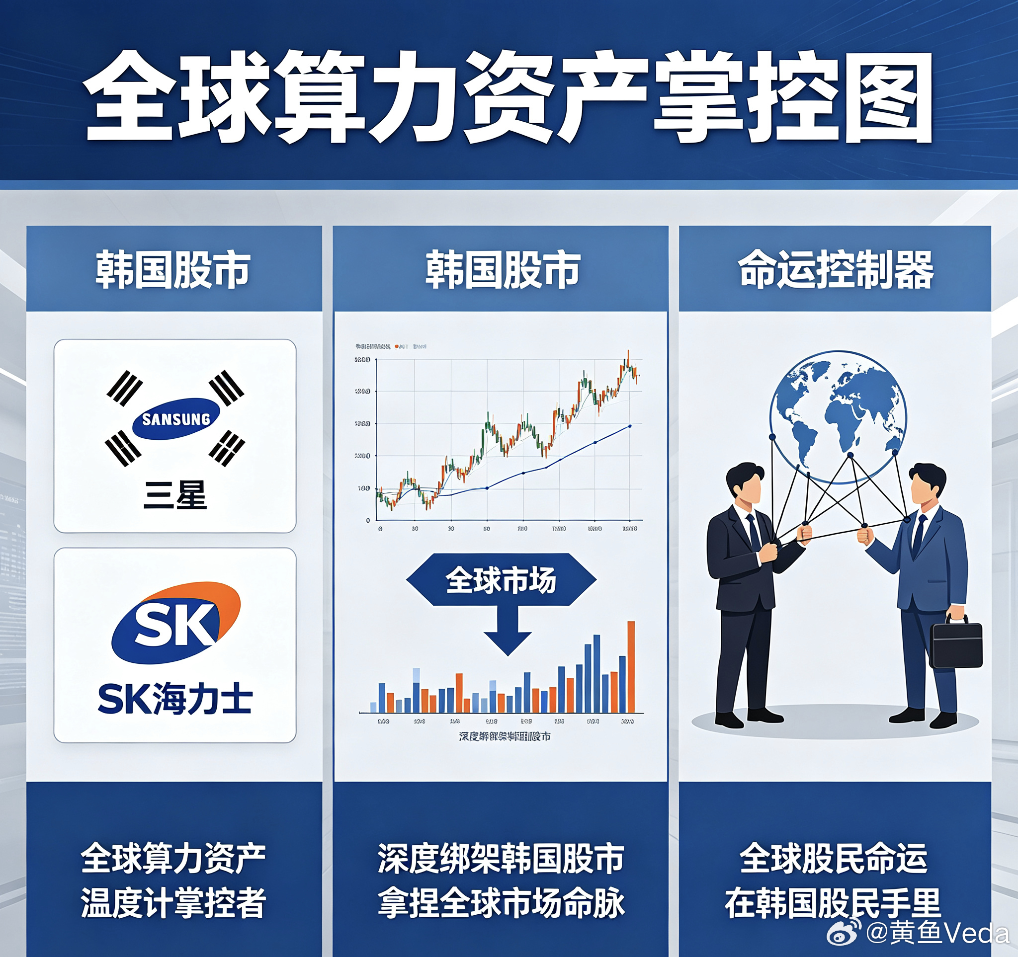 全球算力资产的温度计攥在三星与SK海力士两家韩国企业手里。它们深度绑架了韩国股市