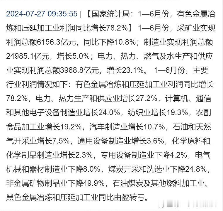 划重点：计算机、通信和其他电子设备制造业增长24.0%，目前景气度最高的行业是有