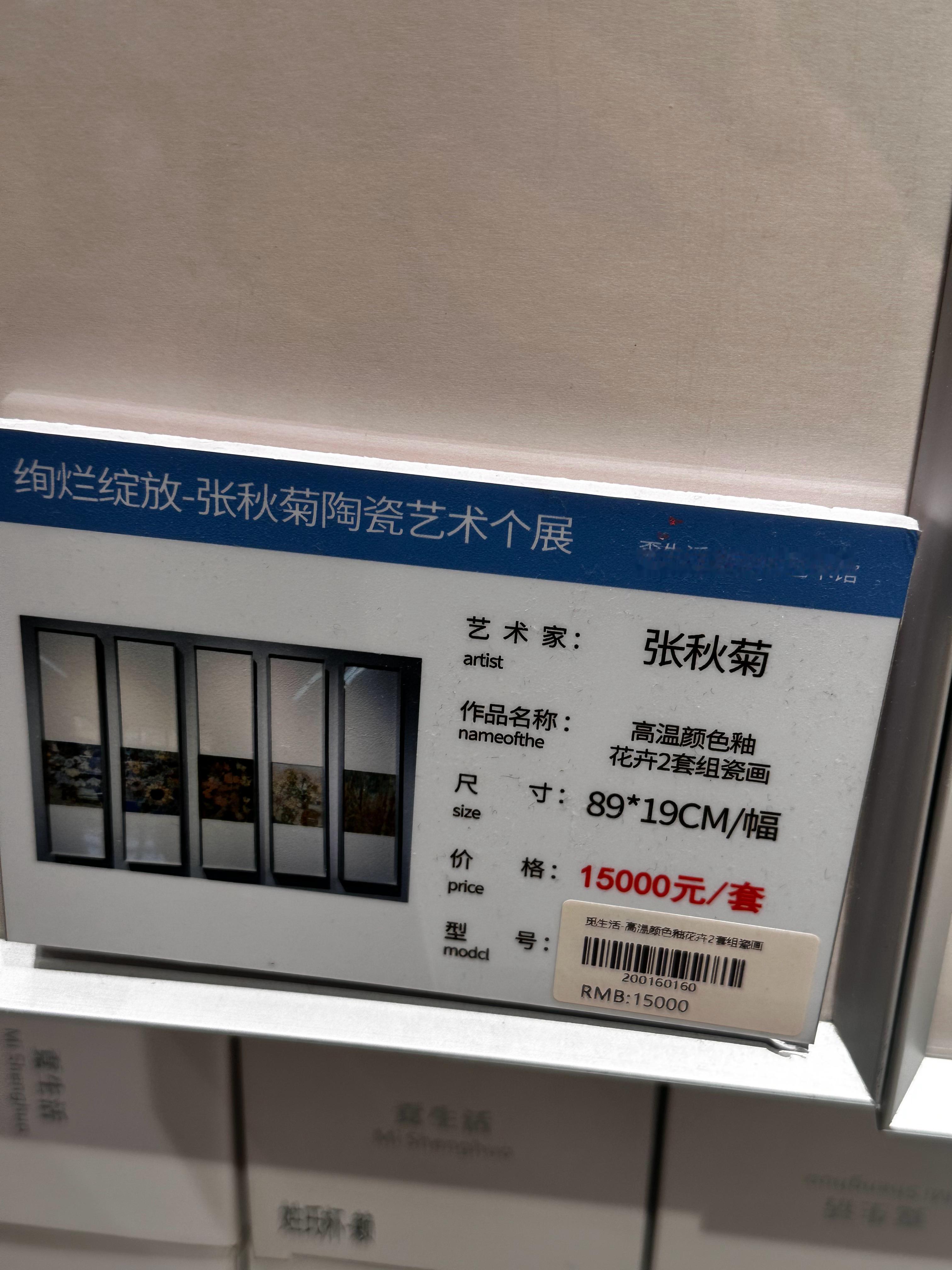 书店里面卖的30万的陶瓷画～ 