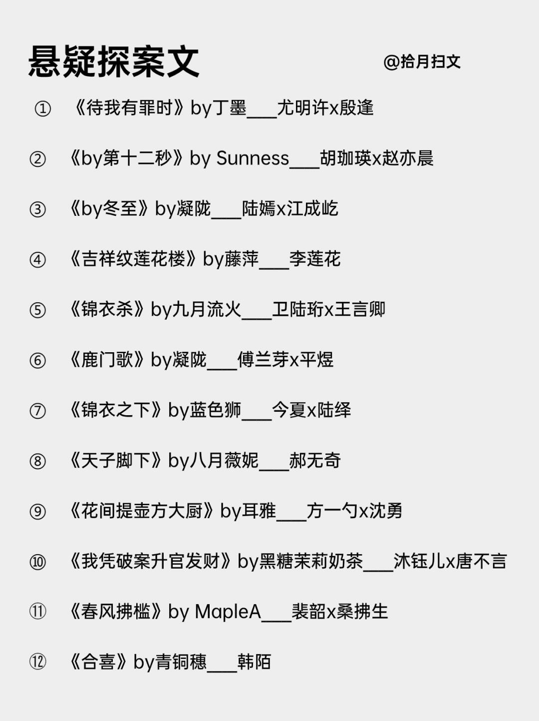 24本高质量悬疑推理探案文‼️强强携手揭秘