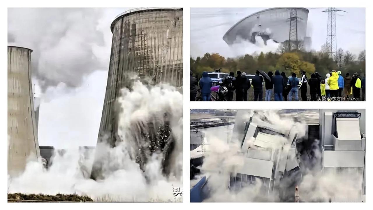 匪夷所思！

德国居然把国内最大的核电站给炸了。

前几天贡德雷明根核电站冷却塔