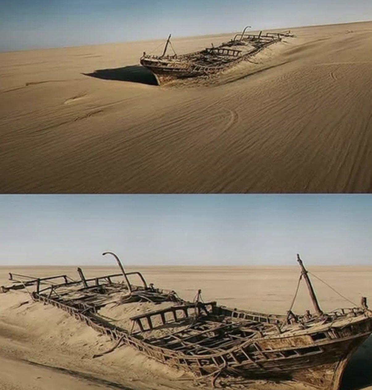 纳米比亚沙漠一次钻石开采作业
的惊人发现：

一艘名为“博姆·耶稣”号的沉船重现