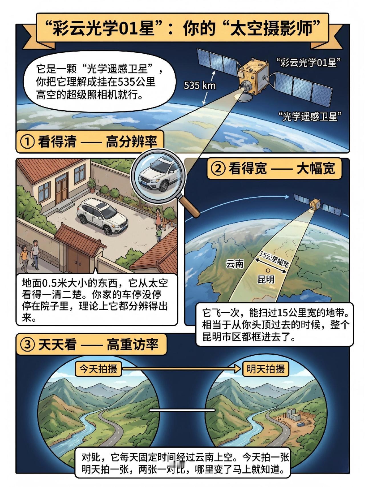 云南接连发射彩云光学01星、彩云高光谱01星两颗专属遥感卫星，由当地地矿主管部门